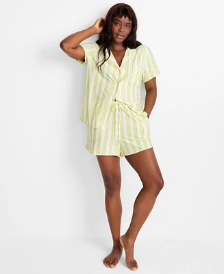 State of Day Women's Fluid Knit Notched-Collar Pajama Set Xs-3X, Exclusively at Macy's