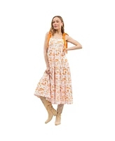 Smith & Quinn Women's Orange Tennessee Volunteers Tied Shoulder Tiered Maxi Dress