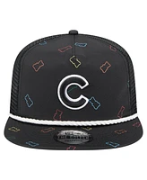 New Era Men's Black Chicago Cubs Gummy Golfer Trucker Adjustable Hat