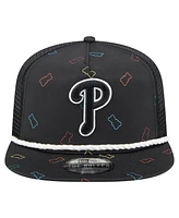 New Era Men's Black Philadelphia Phillies Gummy Golfer Trucker Adjustable Hat