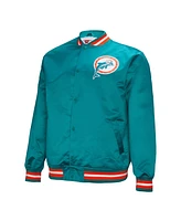 Mitchell & Ness Men's Aqua Miami Dolphins Double Down Satin Full-Snap Jacket