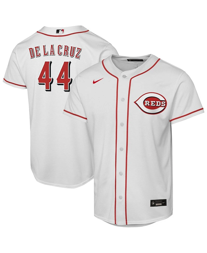 Nike Big Boys and Girls Elly De La Cruz White Cincinnati Reds Home Replica Player Jersey