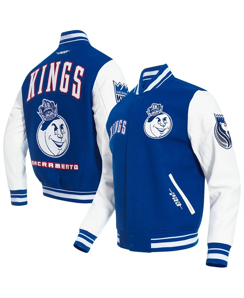 Pro Standard Men's Blue Sacramento Kings 2024/25 City Edition Wool Varsity Full-Zip Jacket