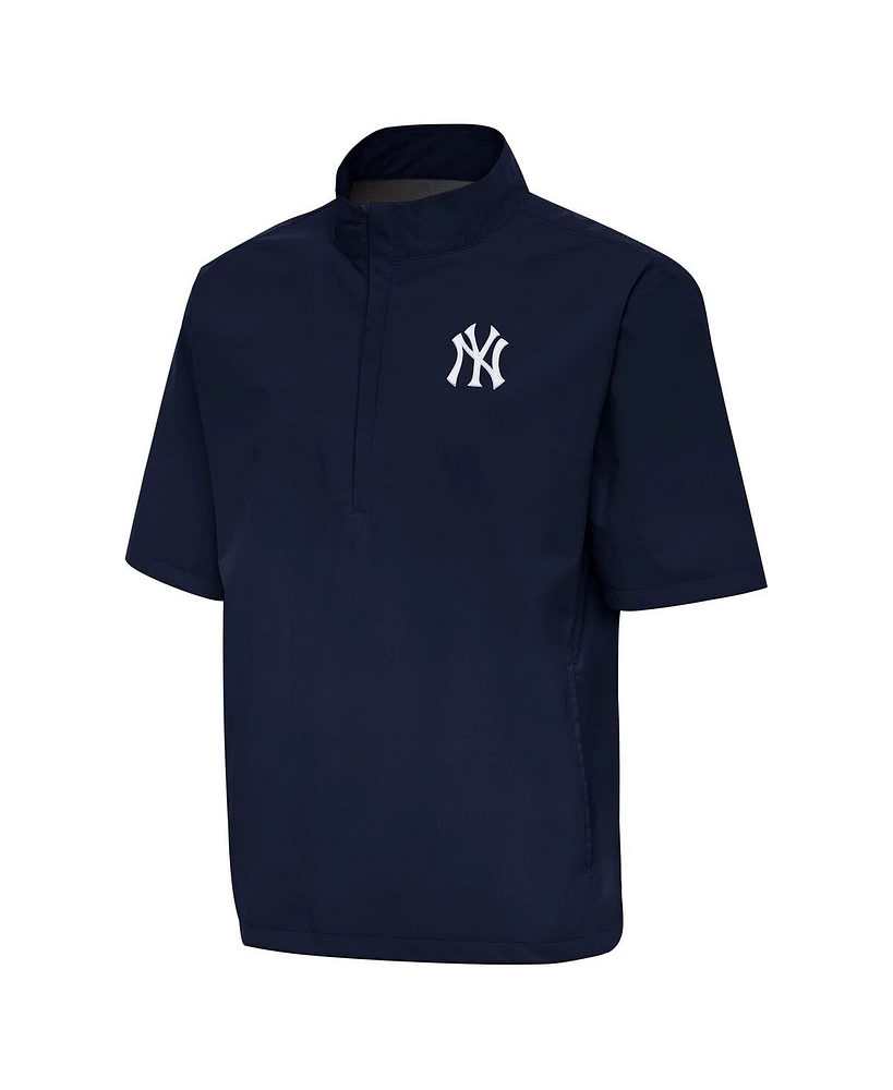 Antigua Men's Navy New York Yankees Brisk Quarter-Zip Wind Shirt