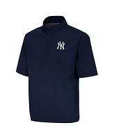Antigua Men's Navy New York Yankees Brisk Quarter-Zip Wind Shirt
