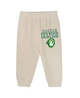 Mitchell & Ness Toddler 2-Piece Cream Boston Celtics Hang Time Oversized Pullover Hoodie and Pants Set