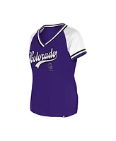 New Era Women's Purple Colorado Rockies Gameday Raglan V-Neck T-Shirt