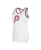 New Era Women's White Philadelphia Phillies Gameday Pinstripe Tank Top