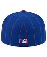 New Era Men's Blue Atlanta Braves Pinstripe 59FIFTY Fitted Hat