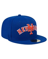 New Era Men's Royal York Mets Overlap 59FIFTY Fitted Hat
