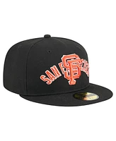 New Era Men's Black San Francisco Giants Overlap 59FIFTY Fitted Hat