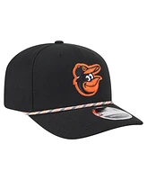 New Era Men's Black Baltimore Orioles Multi-Rope 9SEVENTY Stretch-Snap Hat