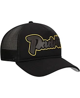 New Era Men's Black San Diego Padres Retro Bold A-Frame Trucker 9FORTY Adjustable Hat