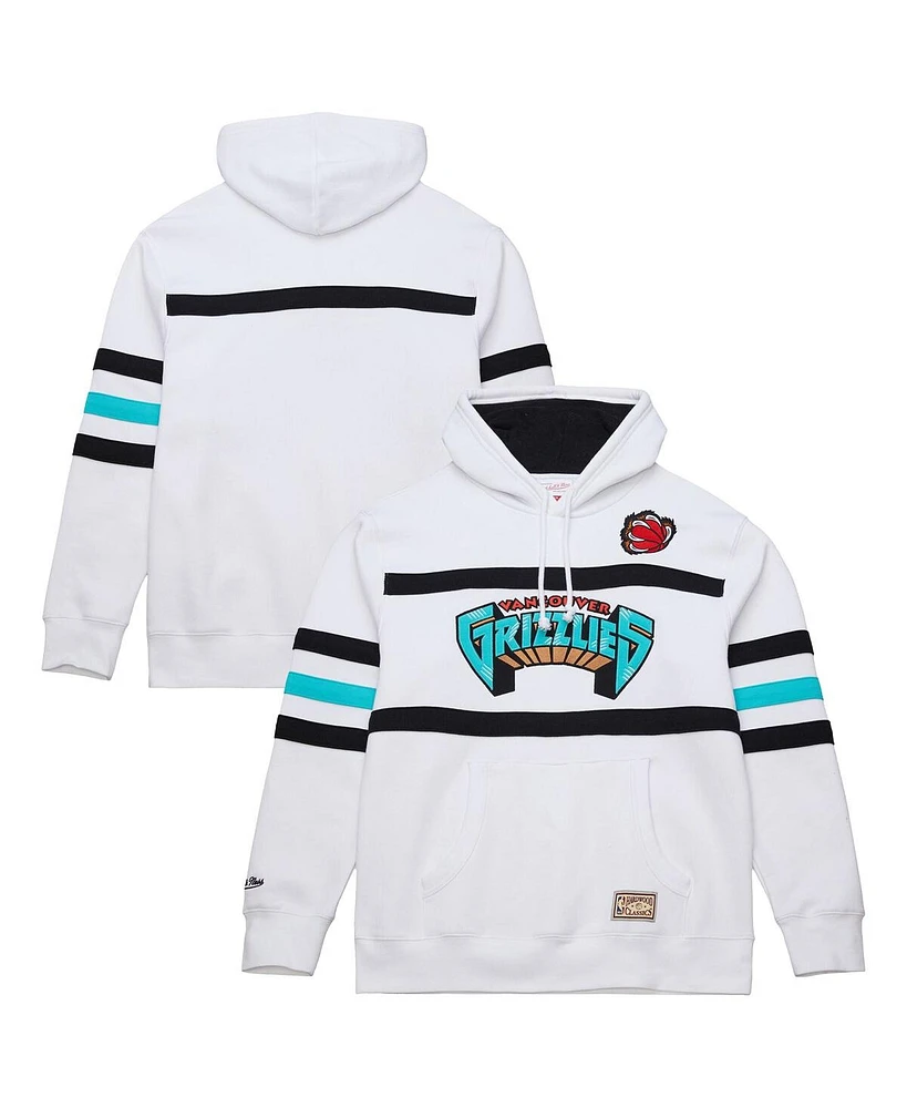 Mitchell & Ness Men's White Vancouver Grizzlies Hardwood Classics Nights Head Coach Pullover Hoodie