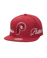 Mitchell & Ness Men's Maroon Philadelphia Phillies Just Don x Mlb Lux Script Snapback Hat