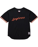 Mitchell & Ness Men's Black Texas Longhorns On The Clock Full-Button Fashion Jersey