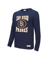 Mitchell & Ness Men's Navy San Diego Padres Arched Logo Slub Long Sleeve T-Shirt