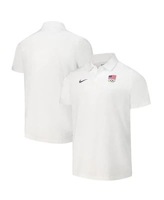 Nike Men's White Team Usa Woven Performance Polo Shirt