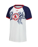 Nike Women's White Boston Red Sox Rewind Color Remix Fashion Raglan Tri-Blend T-Shirt