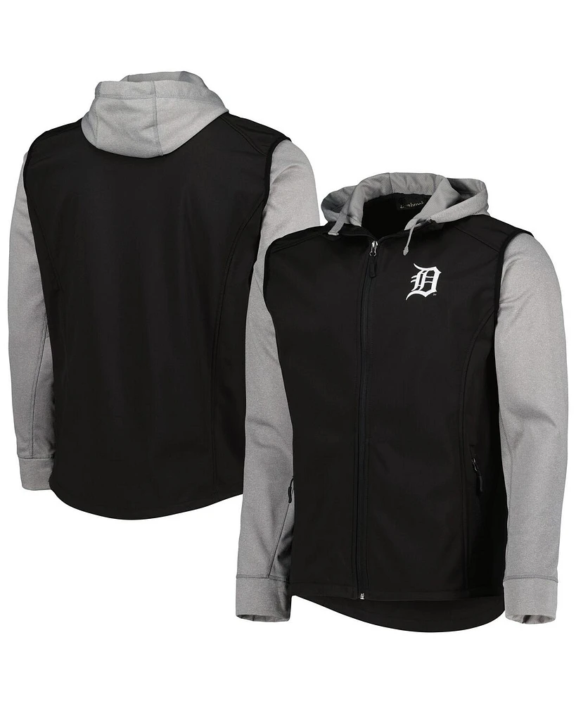 Dunbrooke Men's Black/Heather Gray Detroit Tigers Alpha Full-Zip Jacket