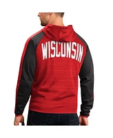G-iii Sports by Carl Banks Men's Red Wisconsin Badgers Neutral Zone Raglan Full-Zip Track Hoodie Jacket