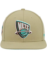 Mitchell & Ness Men's Khaki New Jersey Nets 35th Anniversary Hardwood Classics Malibu Sunrise Fitted Hat