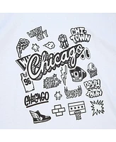 Mitchell & Ness Men's White Chicago Bulls Hardwood Classics Doodle T-Shirt