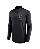 Fanatics Men's Black Colorado Rockies Tough Minded Lightweight Quarter-Zip Pullover Sweatshirt