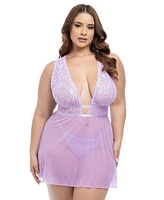 Oh La La Cheri Plus Size Saracita Lace 3 Piece Bra Set