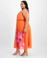 Robbie Bee Plus Printed Sleeveless Maxi Dress