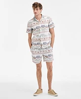 Sun + Stone Men's Ace Short Sleeve Printed Button-Front Camp Shirt, Exclusively at Macy's