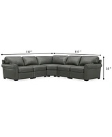 Radley Roll Arm 117" -Pc. Leather Wedge Corner L Sectional