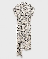 Mango Women's Knot Detail Printed Dress