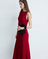 Mango Women's Satin Midi Dress