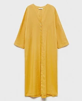 Mango Women's Oversize Linen-Blend Dress