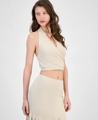 Guess Women's Kenzie Crossover Halter-Neck Top