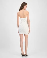 Guess Women's Isabella Pointelle Lace-Up Mini Dress