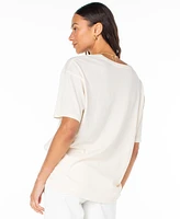 Roxy Juniors' Paraiso Cotton Oversized Graphic T-Shirt