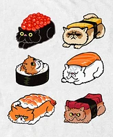 Design By Humans Men's Sushi Persian Cat Short Sleeve T-Shirt