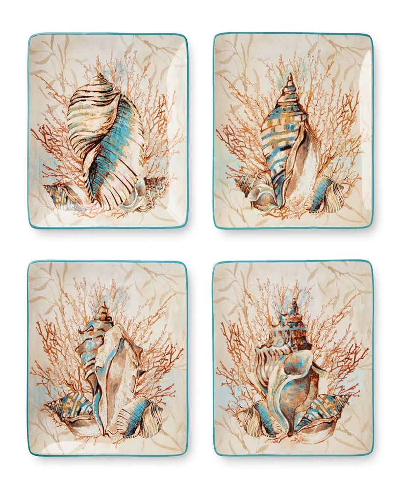 Certified International Escape to the Sea 4-Pc. Dinner Plates, Service For 4