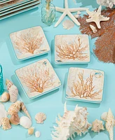 Certified International Escape to the Sea Canape 4-Pc. Plates, Service For 4