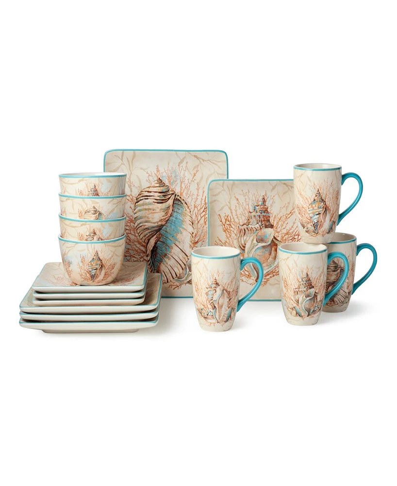 Certified International Escape to the Sea 16-Pc. Dinnerware Set, Service for 4