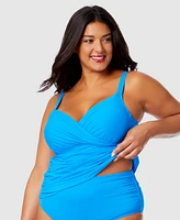 Anne Cole Plus Shirred Tankini Top