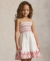 Polo Ralph Lauren Toddler and Little Girls Smocked Eyelet Jersey Dress