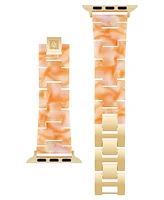 Anne Klein Women's Peach Marbleized Acetate Bracelet Band for Apple Watch 10 38/40/41mm