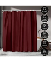 Americanflat 71x74 Solid Burgundy Shower Curtain - Water Resistant - Polyester Fabric