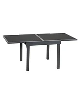 35" Square Metal Extendable Outdoor Side Table