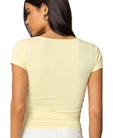 Edikted Women's Burkley Keyhole Gathered Top