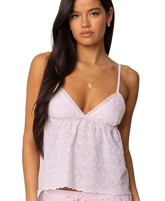 Edikted Women's Talula Eyelet Babydoll Top