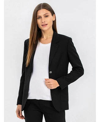 Pietro Brunelli Maternity Tailored Linen Mix Textured Harper Blazer